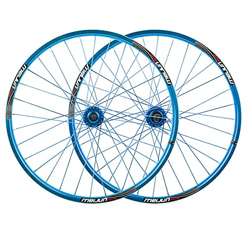 Mountain Bike Wheel : MZPWJD Cycling Wheels 26 Inch Mountain Bike Disc Brake Wheel 32 H Before And After The Bicycle Wheel Aluminum Alloy Bicycle Wheels QR Sealed Bearing Front 100mm Rear 135mm (Color : Blue, Size : 26")