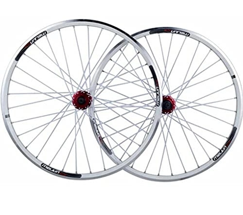Mountain Bike Wheel : MZPWJD Cycling Wheels 26inch MTB Bicycle Wheelset Mountain Bike Disc / V Brake Bicycle Wheels 32H Aluminum Alloy Ball Hub Rim Front 100MM Rear 135MM (Color : White, Size : 26")