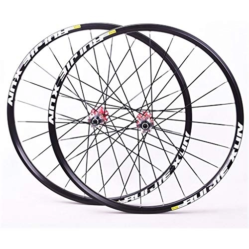 Mountain Bike Wheel : MZPWJD Cycling Wheels Bicycle Front and Rear Alloy Wheels 26" 27.5" 29.5" MTB wheel set disc brake Quick Release 8 9 10 11 Speed (Color : Red, Size : 27.5 inch)