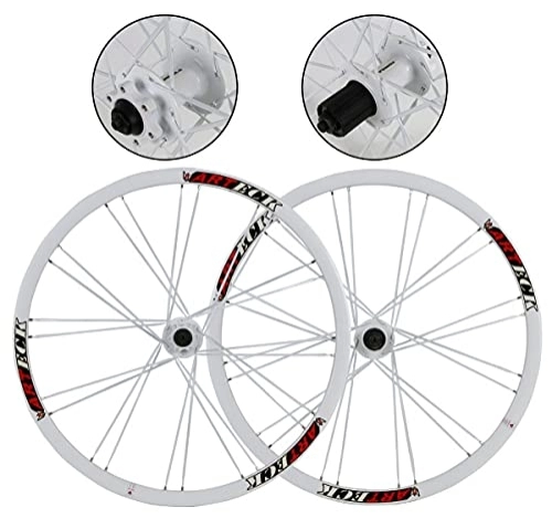 Mountain Bike Wheel : MZPWJD Cycling Wheels Bike Wheelset 26 Inch MTB Cycling Wheels 24 H QR Sealed Ball Bearing Flat Spokes Front 100mm Rear 135mm For 7-11 Speed Cassette (Color : White, Size : 26")