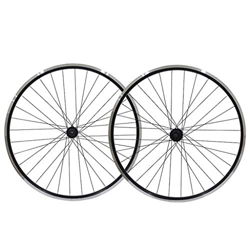 Mountain Bike Wheel : MZPWJD Cycling Wheels Bike Wheelset 26 Inch MTB Double Wall Rims 559 Bicycle Front And Rear Wheel Rim Brake QR Hubs 32 Holes For 7-8-9-10-11 Speed Cassette Flywheel (Color : Black, Size : 26INCH)
