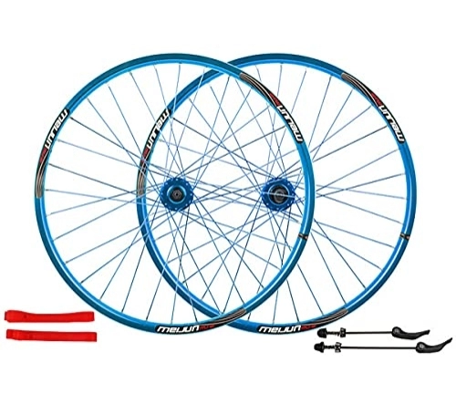 Mountain Bike Wheel : MZPWJD Cycling Wheels Mountain Bike Wheelsets26-Inch 32-Hole Quick Release Disc Brake Wheel WheelSet Hub F 100mm R 135mm (Color : Blue, Size : 26")
