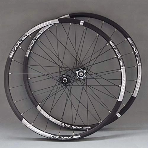 Mountain Bike Wheel : MZPWJD Cycling Wheels MTB 26" / 27.5" Bicycle Wheelset For Mountain Bike Double Wall Alloy Rim Disc Brake 9-11 Speed Card Hub Sealed Bearing QR 24H (Color : Gray, Size : 26")