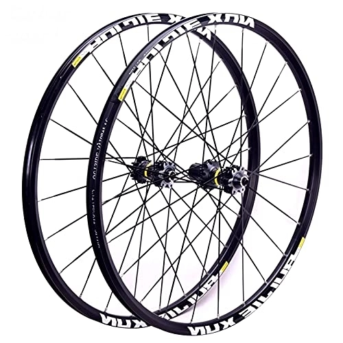 Mountain Bike Wheel : MZPWJD Cycling Wheels MTB Bicycle Wheels Bike Wheelset 26" / 27.5" / 29" Double Wall Alloy Rim Carbon Hub Cassette Disc Brake QR 8-11Speed (Color : Black hub, Size : 27.5")