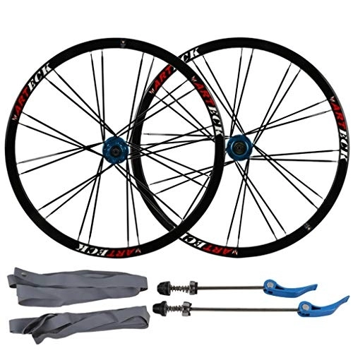 Mountain Bike Wheel : MZPWJD Cycling Wheels MTB Bicycle Wheelset 26" For Mountain Bike Double Wall Rims Disc Brake 7-10 Speed Card Hub Quick Release 24H (Color : A-Black, Size : 26")