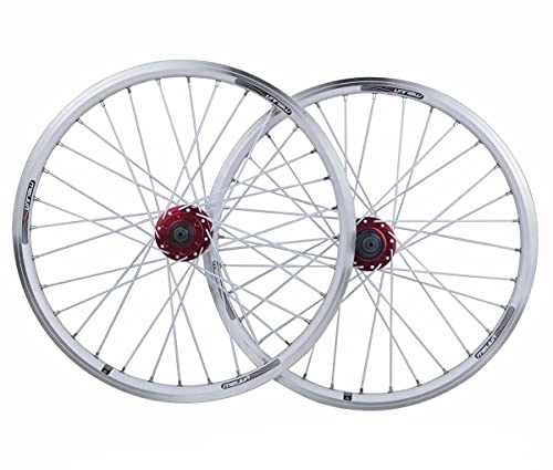 Mountain Bike Wheel : MZPWJD Cycling Wheels MTB Wheelset 20 Inch, Disc / V Brake RIM, QR Ball Bearing, For 7-10Speed Cassette, Bicycle Wheelset Alloy Bike Hub (Color : White, Size : 20")