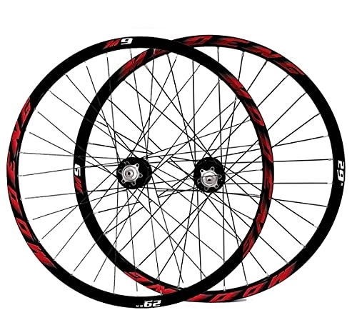 Mountain Bike Wheel : MZPWJD Cycling Wheels Wheelset 26" / 27.5" / 29" For Mountain Bike Disc Brake MTB Bicycle Double Wall Rims 8-10 Speed Quick Release 32H (Color : Red, Size : 26")