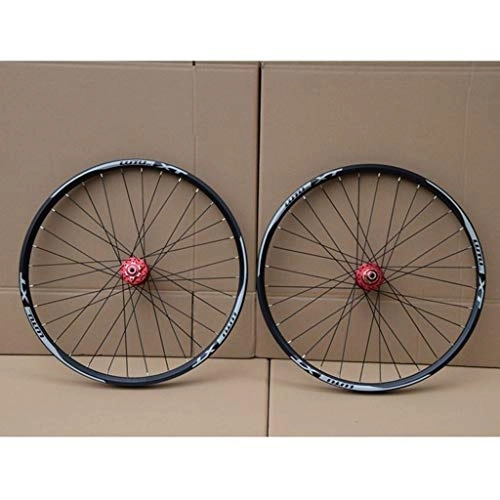 Mountain Bike Wheel : MZPWJD Mountain Bike Wheelset 26 / 27.5 / 29 Inch Disc Brake Bicycle Wheel Double Wall Alloy Rim MTB QR 7-11Speed 32H Sealed Bearing (Color : A, Size : 26")