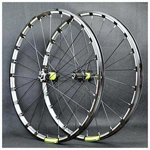 Mountain Bike Wheel : MZPWJD Mountain Bike Wheelset 26 / 27.5 Inch CNC Double Wall Alloy Rim MTB Bicycle Wheels Cassette Hub QR Disc Brake 24 Hole 7-11 Speed (Color : C, Size : 27.5inch)