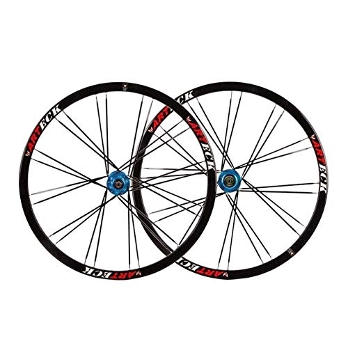 Mountain Bike Wheel : MZPWJD Mountain Bike Wheelset 26 27.5 Inch Disc Brake Bicycle MTB Double Wall Alloy Rim Quick Release Wheelset Sealed Bearings Hub 7 8 9 10 Speed 24 Spokes (Color : Red, Size : 27.5")