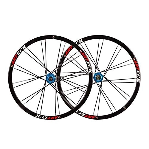 Mountain Bike Wheel : MZPWJD Mountain Bike Wheelset 26" MTB Bicycle Double Wall Alloy Rim Quick Release Disc Brake Sealed Bearings 7 8 9 10 S 24H F1077g R1265g (Color : Blue, Size : A)