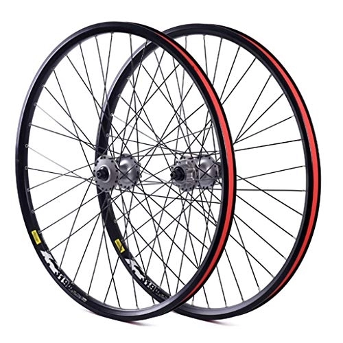 Mountain Bike Wheel : MZPWJD MTB Bicycle Front Rear Wheel, 26 / 27.5" Mountain Bike Wheelset Double Walled Alloy Rim QR Disc Brake 8-10 Speed Cassette Hub Sealed Bearing (Size : 26")