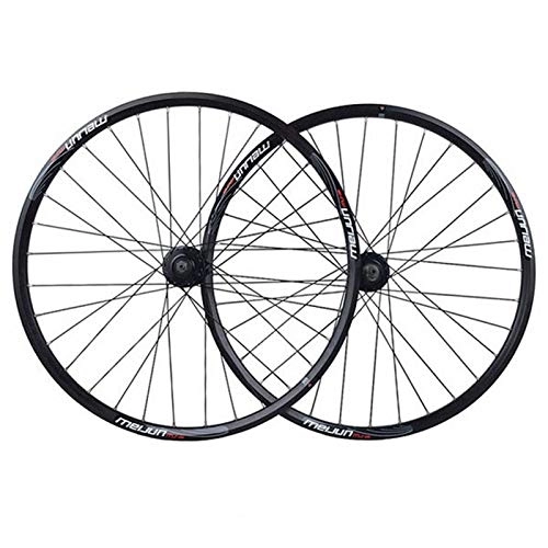 Mountain Bike Wheel : MZPWJD MTB Bicycle Wheel Set 26 Inch Mountain Bike Double Wall Rims Disc Brake Hub QR For 7 / 8 / 9 / 10 Speed Cassette 32 Spoke (Color : Black hub, Size : 26inch)