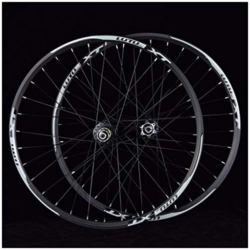 Mountain Bike Wheel : MZPWJD MTB Bicycle Wheelset 26 27.5 29 In Mountain Bike Wheel Double Layer Alloy Rim Sealed Bearing 7-11 Speed Cassette Hub Disc Brake 1100g QR 24H (Color : Black, Size : 27.5inch)