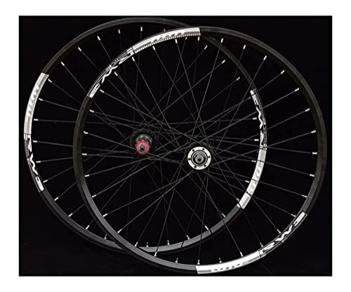 Mountain Bike Wheel : MZPWJD MTB Bicycle Wheelset For Mountain Bike Double Wall Alloy Rim Disc Brake 9-11 Speed Aluminum Alloy Card Hub Sealed Bearing QR 36H (Color : Black+White, Size : 27.5")