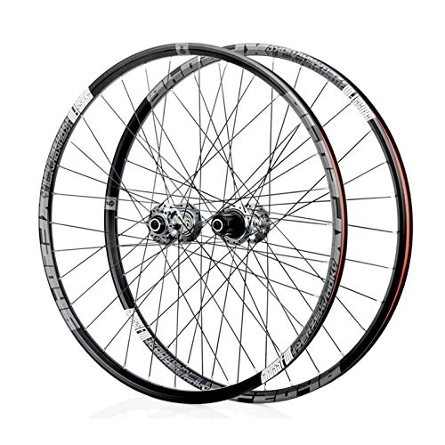 Mountain Bike Wheel : MZPWJD MTB Bike Wheel Bicycle Wheelset 26 27.5 29 Inch Double Wall Alloy Rim 18.5mm Cassette Hub Sealed Bearing Disc Brake QR 7-11 Speed 1920g 32H (Color : Black Gray, Size : 27.5inch)