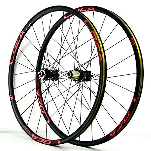 Mountain Bike Wheel : MZPWJD MTB Mountain Bike Wheels 26 27.5 29 Inch Ultralight CNC Rim Disc Brake Bicycle Wheelset QR 7 8 9 10 11 12 Speed Cassette Flywheel 24H 1700g (Color : B-Red, Size : 26inch)