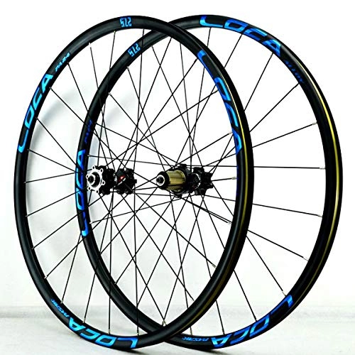 Mountain Bike Wheel : MZPWJD MTB Mountain Bike Wheels 26 27.5 29 Inch Ultralight CNC Rim Disc Brake Bicycle Wheelset QR 7 8 9 10 11 12 Speed Cassette Flywheel 24H 1700g (Color : Blue, Size : 27.5inch)