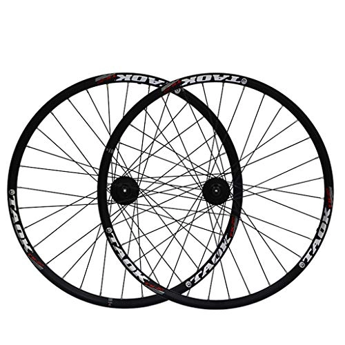 Mountain Bike Wheel : MZPWJD MTB Wheel 26 Inch Bike Wheel Set Double Wall Alloy Rim Disc Brake 7-11 Speed Sealed Hub Quick Release Tires 1.75-2.1" 32H (Color : Wheel set)