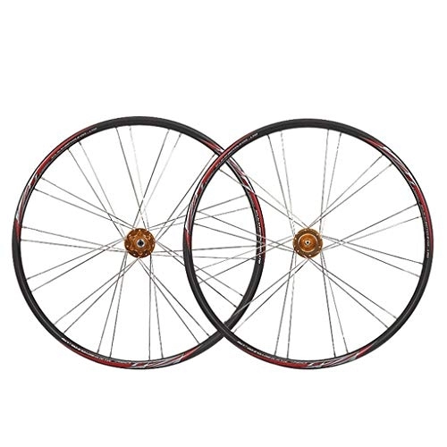 Mountain Bike Wheel : MZPWJD MTB Wheel Set 26" Bike Wheel Double Wall Alloy Rim Tires 1.75-2.1" Disc Brake 7-11 Speed Palin Hub Quick Release (Color : Black-A)