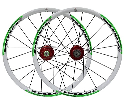 Mountain Bike Wheel : MZPWJD Rims 20inch BMX Bicycle Rim MTB Folding Bike Wheelset Disc Brake Rapid Release Wheel 1580g 20H Hub For 7 8 9 Speed Cassette (Color : Green, Size : 406)