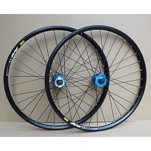 Mountain Bike Wheel : MZPWJD Rims 24 Inch MTB Bike Wheelset Disc / Rim Brake Bicycle Wheel 32H Double Layer Rim For 8 / 9 / 10 Speed 2000G (Color : Blue)