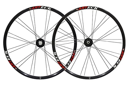 Mountain Bike Wheel : MZPWJD Rims 26" Mountain Bike Wheelset Disc Brake Bicycle Rim MTB Quick Release Wheels QR 24 / 28H Hub For 7 / 8 / 9 / 10 Speed Cassette 2123g (Color : Black)