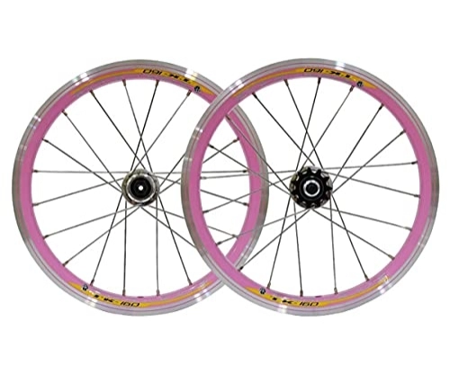 Mountain Bike Wheel : MZPWJD Rims Fixed Gear 16inch 11 Teeth 20 Spoke Rims Bicycle Wheelset V Brake Wheels Fixie Single Speed Bike Front & Rear Set For Kids Bike Folding Bike BMX MTB 1249g (Color : Pink, Size : 16inch)