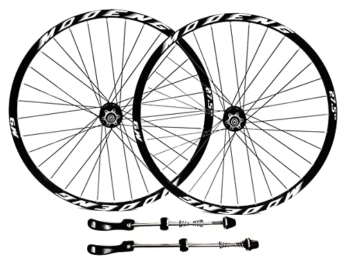 Mountain Bike Wheel : MZPWJD Rims Mountain Bike Wheelset 26" 27.5" 29" Bicycle Rim MTB Disc Brake Wheels QR Quick Release 32H Hub For 7 / 8 / 9 / 10 / 11 / 12 Speed Cassette 2055g (Color : Black, Size : 27.5'')