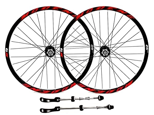 Mountain Bike Wheel : MZPWJD Rims Mountain Bike Wheelset 26" 27.5" 29" Bicycle Rim MTB Disc Brake Wheels QR Quick Release 32H Hub For 7 / 8 / 9 / 10 / 11 / 12 Speed Cassette 2055g (Color : Red, Size : 29'')
