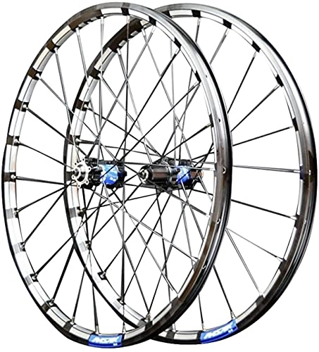 Mountain Bike Wheel : MZPWJD Rims Mountain Bike Wheelset 26" 27.5" 29" Bicycle Rim MTB Disc Brake Wheels Quick Release 24 Holes Cassette Hub For 7 / 8 / 9 / 10 / 11 / 12 Speed 1750g (Color : Blue, Size : 26 inch)