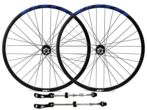 Mountain Bike Wheel : MZPWJD Rims Mountain Bike Wheelset 26" 27.5" 29" MTB Rim 32H Bicycle Quick Release Wheels Disc Brake Hub For 7 / 8 / 9 / 10 / 11 / 12 / 13 Speed Cassette 2055g QR (Color : Blue, Size : 29'')