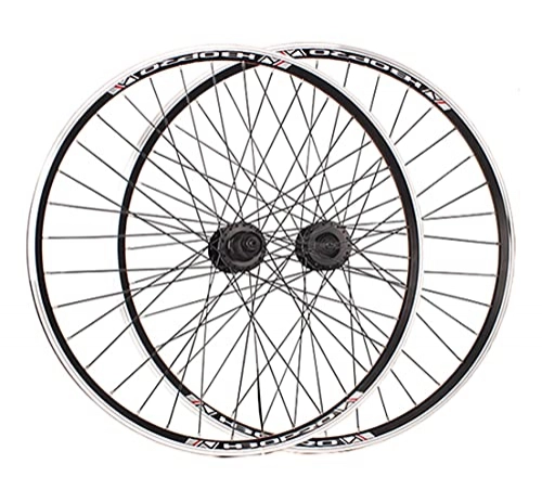 Mountain Bike Wheel : MZPWJD Rims Mountain Bike Wheelset 26" V Brake Bicycle Rim MTB Quick Release Wheels QR Cassette Hub For 7 Speed (Color : Black hub, Size : 26inch)
