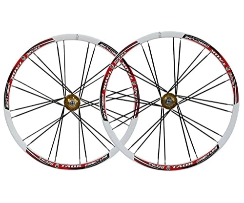 Mountain Bike Wheel : MZPWJD Rims Mountain Bike Wheelset Disc Brake MTB Quick Release Wheels 26" Bicycle Rim 24H Straight Pull Flat Spokes QR Hub For 7 / 8 / 9 / 10 Speed Cassette 2415g (Color : Gold, Size : 26inch)