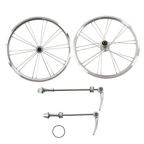 Mountain Bike Wheel : NestNiche 20 Inch 406 Bicycle Wheel Set Aluminum Alloy Mountain Bike Wheelset Front 100mm Back 130mm Silver - Lightweight and Durable Cycling Wheels for Smooth Riding