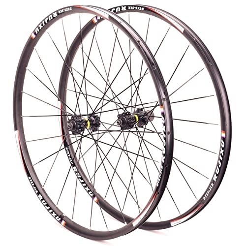 Mountain Bike Wheel : NEZIAN Bicycle Wheelset 26" 27.5inch 29er Mountain Bike MTB Wheel Quick Release 7075 Aluminum Alloy Rim Disc Brake 24H (Color : Black, Size : 27 INCH)