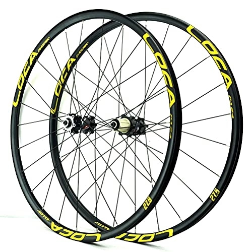 Mountain Bike Wheel : NEZIAN Bike Wheelset 26 / 27.5 / 29 Inch Mountain Cycling Wheels Quick Release Disc Brake 24 Holes Compatible With 7 / 8 / 9 / 10 / 11 / 12 Speed Cassette (Color : F, Size : 29inch)