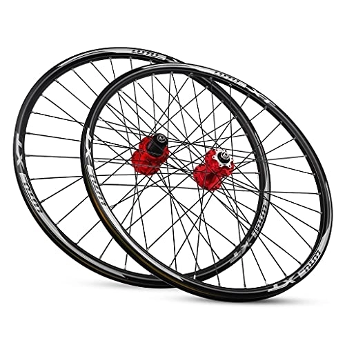 Mountain Bike Wheel : NEZIAN Mountain Bike Wheelset 26" / 27.5" / 29" Disc Brake Bike Wheels For 7-11 Speed 32H Bicycle Wheels Quick Release MTB Wheelset (Color : Red, Size : 27.5INCH)