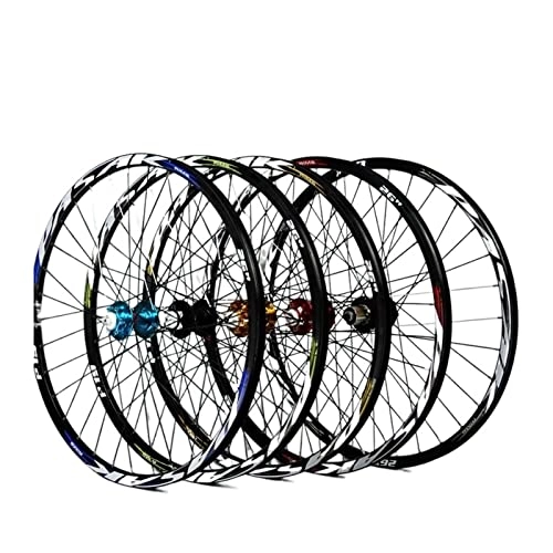 Mountain Bike Wheel : NNHH Mountain Bicycle Wheels Novatec041042 Front 2 Rear 4 Bearing Japan Hub Super Smooth Wheel Wheelset Rim26 27.5 29in (Color : 26 black hub red)