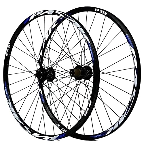 Mountain Bike Wheel : NNHH Mountain Bike Wheels 26 27.5 29inch Bicycle Wheels Big Hub 6 Claws AM Wheel 15mm 20MM 12MM 9MM Thru-axle Wheelset Rim (Color : 26 black hub blue)