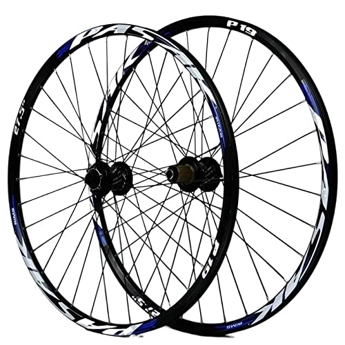 Mountain Bike Wheel : NNHH Mountain Bike Wheels 26 27.5 29inch Bicycle Wheels Big Hub 6 Claws AM Wheel 15mm 20MM 12MM 9MM Thru-axle Wheelset Rim (Color : 27.5 black hub blue)
