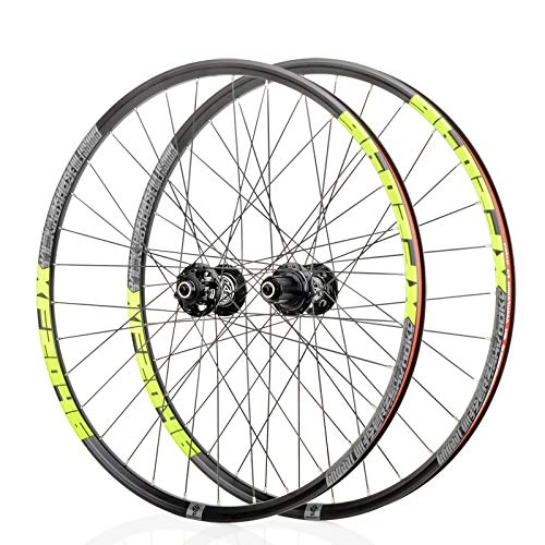 Mountain Bike Wheel : NYK KOOZER XF2046 26 27.5 650B 29" Wheelset Mountain Bike Disc M TB Road Wheel 32H (Black & Green, 27.5")