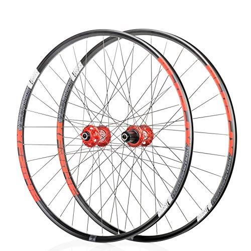 Mountain Bike Wheel : NYK KOOZER XF2046 26 27.5 650B 29" Wheelset Mountain Bike Disc M TB Road Wheel 32H (Black & Red, 26")