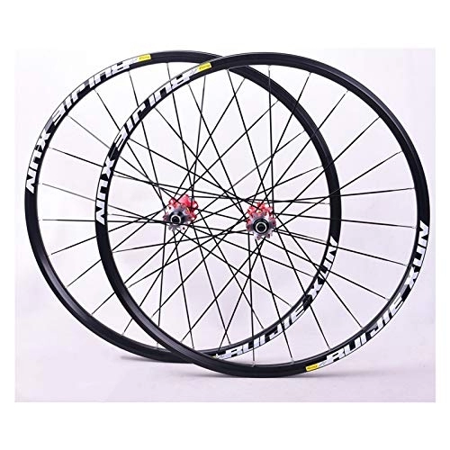 Mountain Bike Wheel : Oksmsa 26 / 27.5 / 29inch Mountain Bike Wheelset Carbon Fiber Hub Sealed Bearing Disc Brake Quick Release 8 9 10 11 Speed Cassette (Color : Red hub, Size : 26inch)