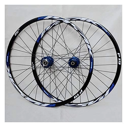 Mountain Bike Wheel : Oksmsa Disc Brake mountain bicycle wheels 26'' 27.5" 29" Alloy Rim Cassette Hub Sealed Bearing QR MTB Bike Wheelset 32Holes 7-11 Speed (Color : Blue, Size : 27.5inch)