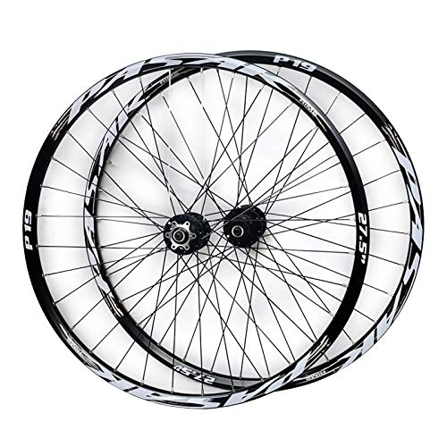 Mountain Bike Wheel : Oksmsa Mountain Bike Wheelset 26 / 27.5 / 29in Disc Brake Sealed Bearing Conical Hub Mtb Front + Rear Wheel Quick Release 7 / 8 / 9 / 10 / 11 Speed (Color : Black, Size : 26in)