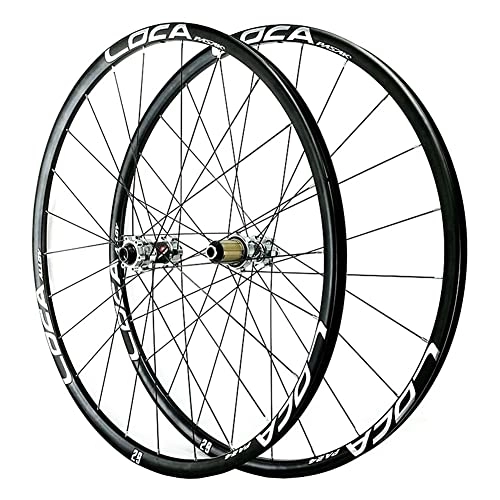 Mountain Bike Wheel : Oksmsa MTB Wheelset 26 / 27.5 / 29" Mountain Bike Front & Rear Wheels Disc Brake Thru Axle Aluminum Alloy Rim For 7 / 8 / 9 / 10 / 11 / 12 Speed Cassette 24 Holes (Color : Silver, Size : 29in)
