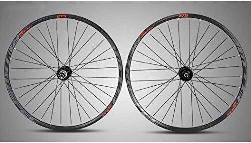 Mountain Bike Wheel : OYY Manufacture Wheels 29 inch mountain bike wheelset, double wall rims aluminum alloy wheel quick release disc brake hybrid 32 hole Palin bearings 8 9 10-11 speed (Color : 27.5in)