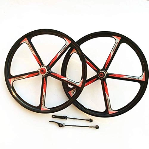 Mountain Bike Wheel : Pairs of Alloy Bicycle Wheels 20"Mountain Bike 20" Folding Bicycle Wheels Including Front and Rear Wheels Suitable