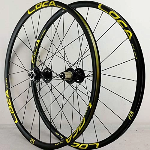 Mountain Bike Wheel : PASAK R35 Mountain Bike Quick Release Wheel Set 26" / 27.5" / 29" 24-holes 4 Bearing Disc Brake 7-12 Speed Six-claw Tower Base Black Drum+Gold Trademark(A Pair Wheels) (Color : Black+GOLD, Size : 26")